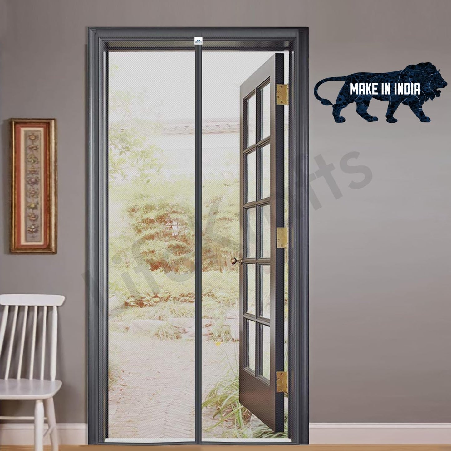 Magnetic Anti-Mosquito Door Curtains (Pack of 2) – Hands-Free Mesh Screen with Auto-Close for Insect Protection