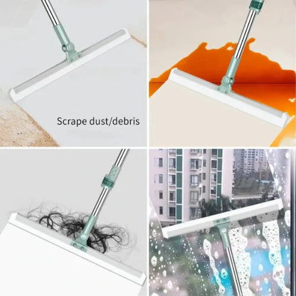 Magic Broom Silicone Multifunctional Wiper | All-in-1 Heavy-Duty Cleaning Tool | 180° Rotating Head | Stainless Steel Extendable Handle | Perfect for Home, Kitchen, Bathroom & Windows