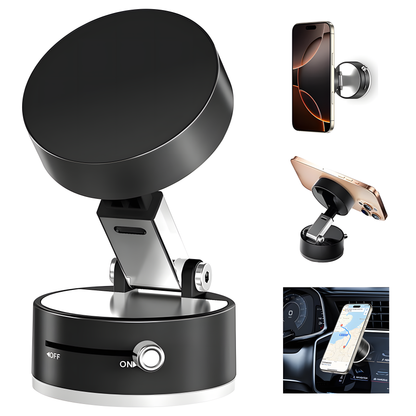 Vacuum Magnetic Suction Phone Holder – Foldable & 360° Rotatable