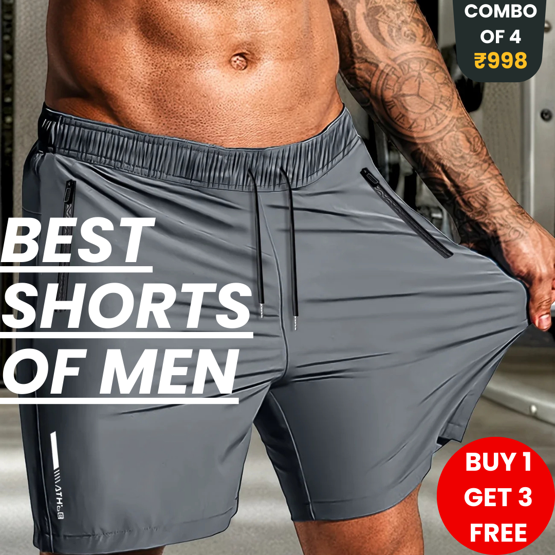 Combo of 4 Men's Stretchable Cotton Shorts for Everyday Comfort  (₹225/piece)
