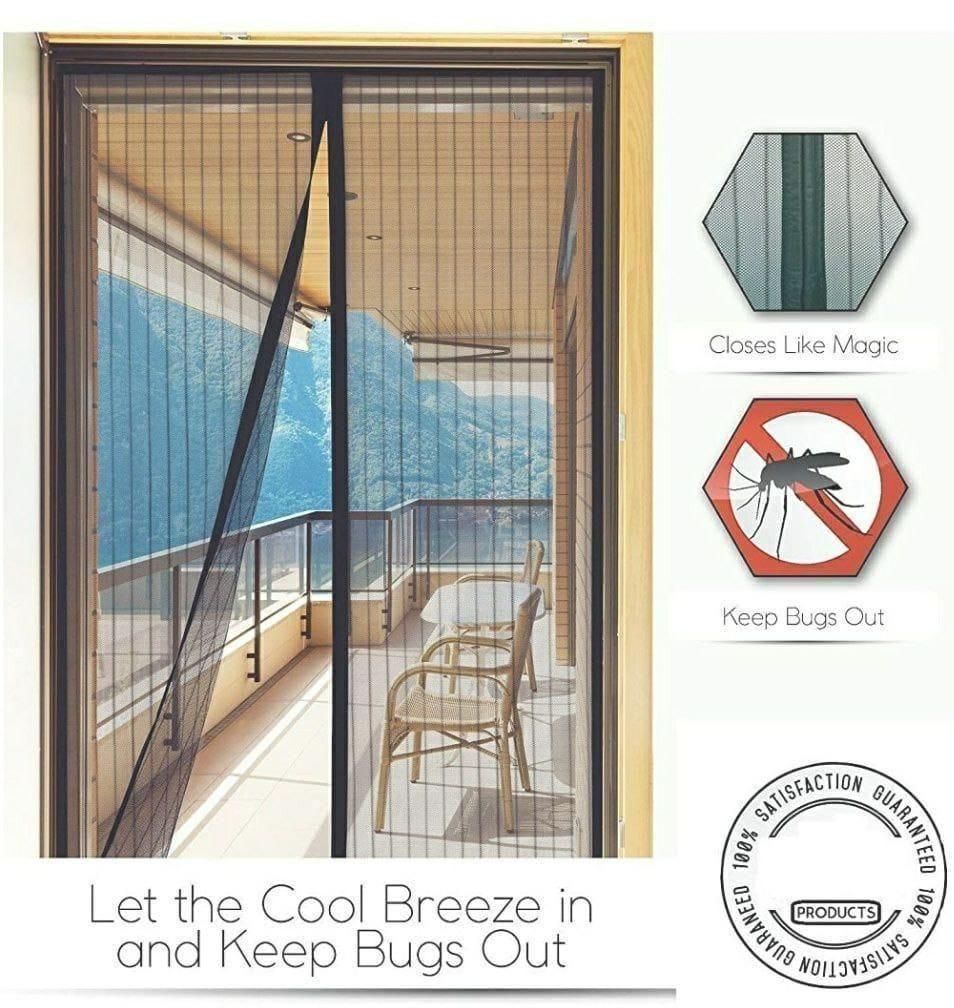 Magnetic Anti-Mosquito Door Curtains (Pack of 2) – Hands-Free Mesh Screen with Auto-Close for Insect Protection