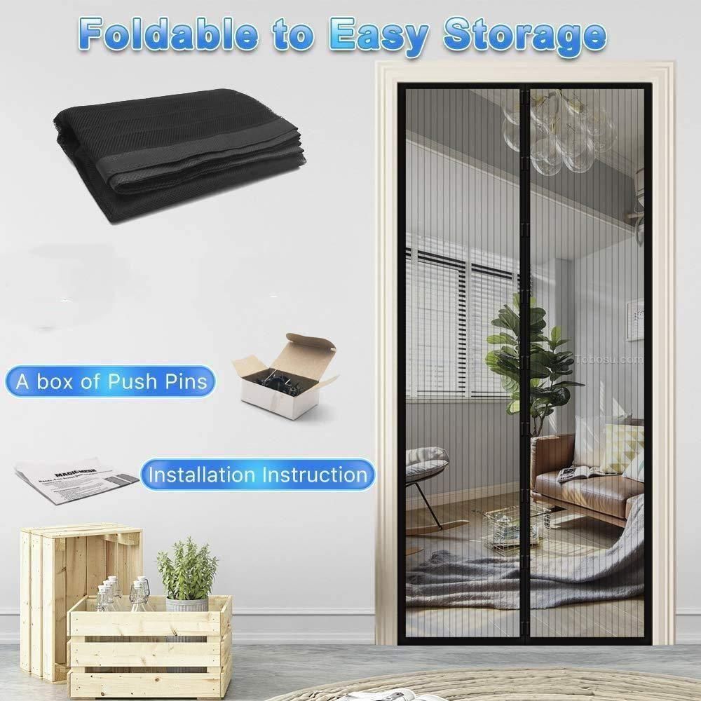 Magnetic Anti-Mosquito Door Curtains (Pack of 2) – Hands-Free Mesh Screen with Auto-Close for Insect Protection
