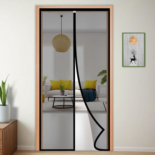 Magnetic Anti-Mosquito Door Curtains (Pack of 2) – Hands-Free Mesh Screen with Auto-Close for Insect Protection
