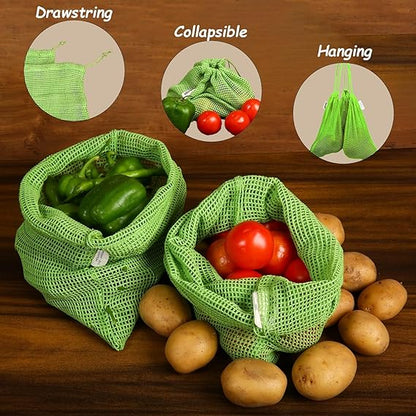 Natural Cotton Vegetables Bags For Fridge Storage