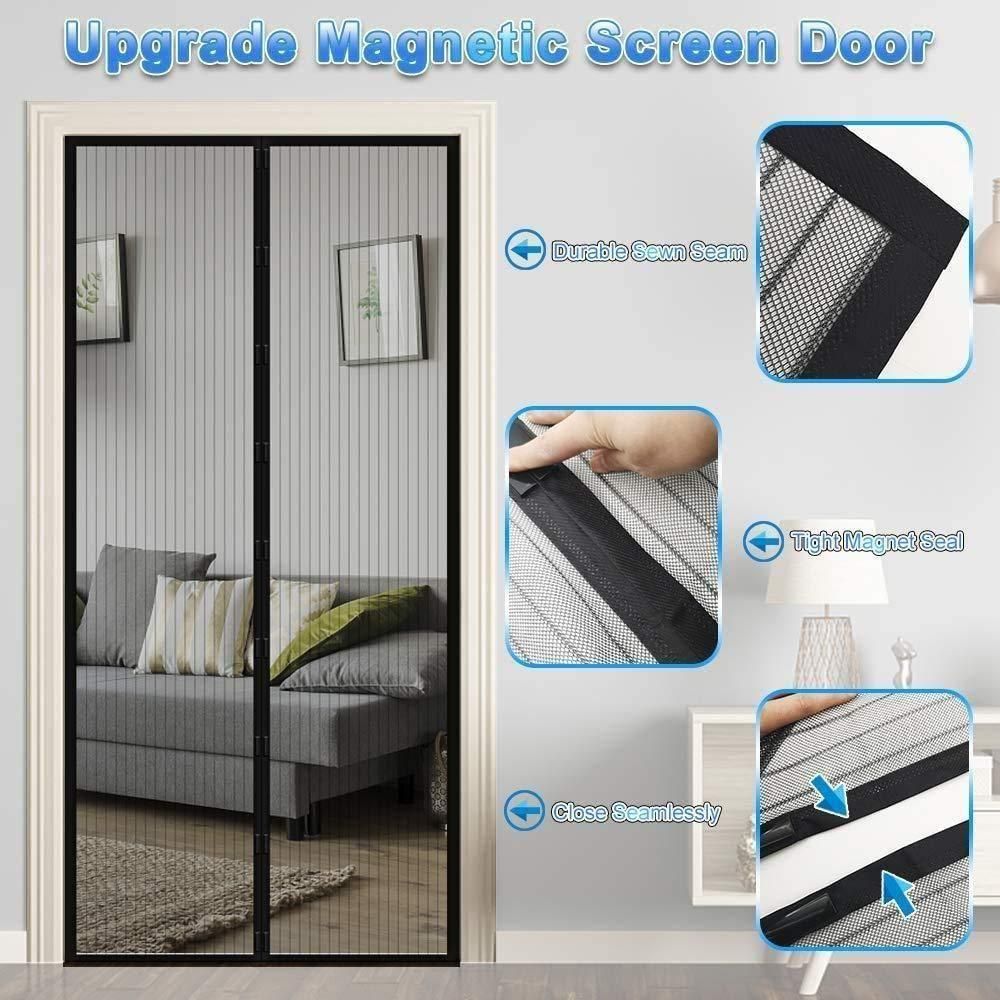 Magnetic Anti-Mosquito Door Curtains (Pack of 2) – Hands-Free Mesh Screen with Auto-Close for Insect Protection