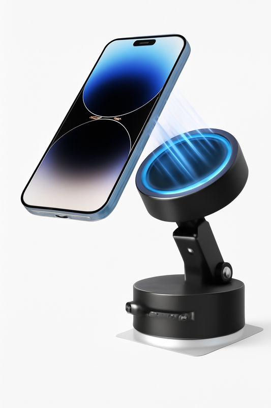 Vacuum Magnetic Suction Phone Holder – Foldable & 360° Rotatable