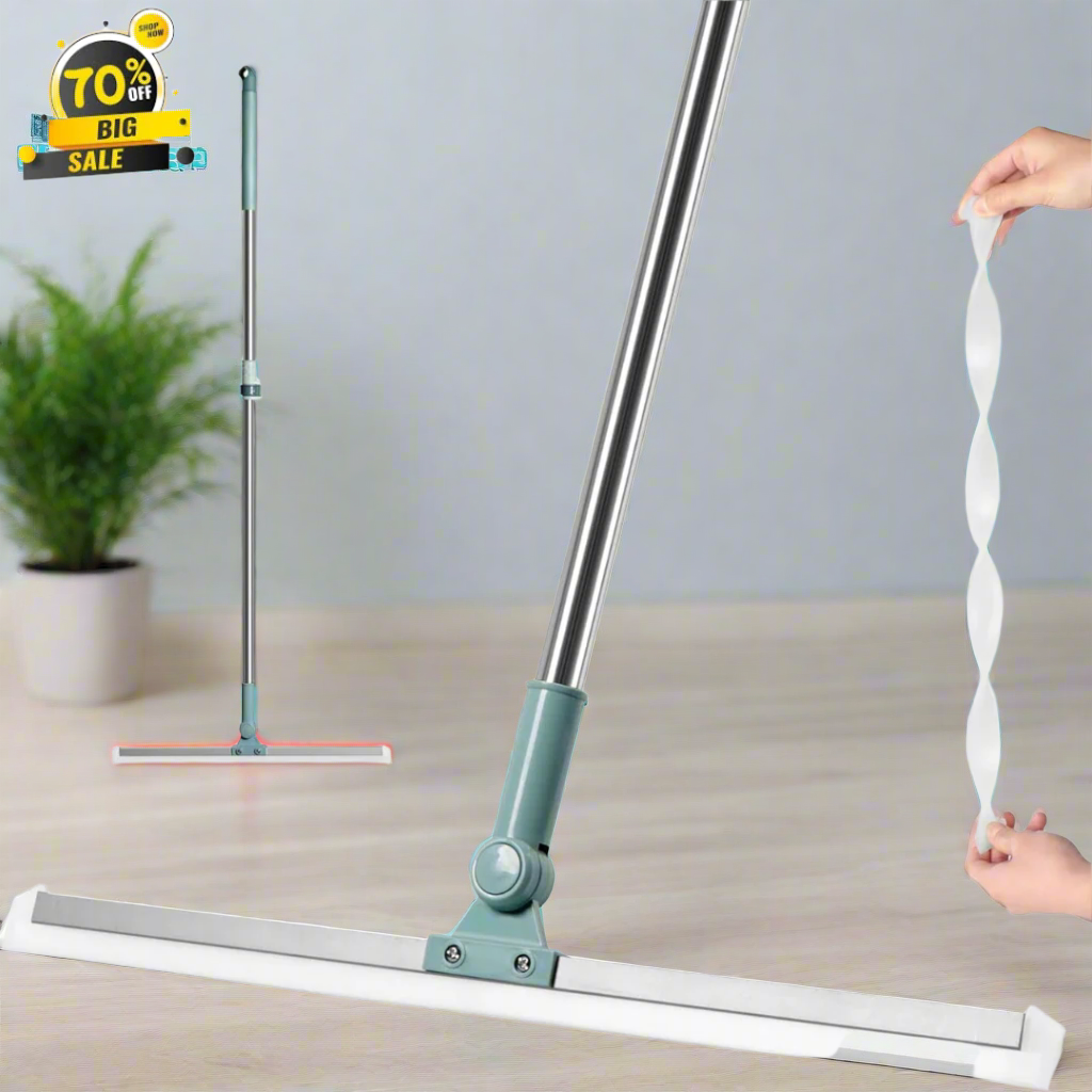 Magic Broom Silicone Multifunctional Wiper | All-in-1 Heavy-Duty Cleaning Tool | 180° Rotating Head | Stainless Steel Extendable Handle | Perfect for Home, Kitchen, Bathroom & Windows