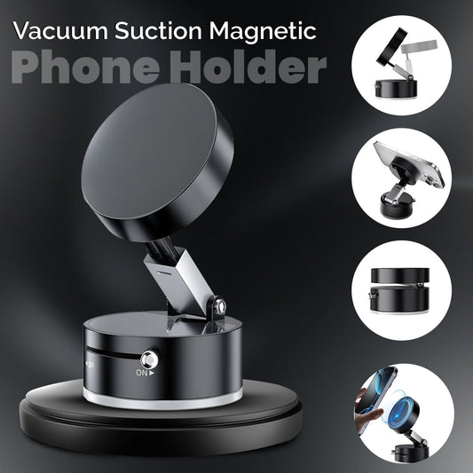 Vacuum Suction Magnetic Phone Holder – Black