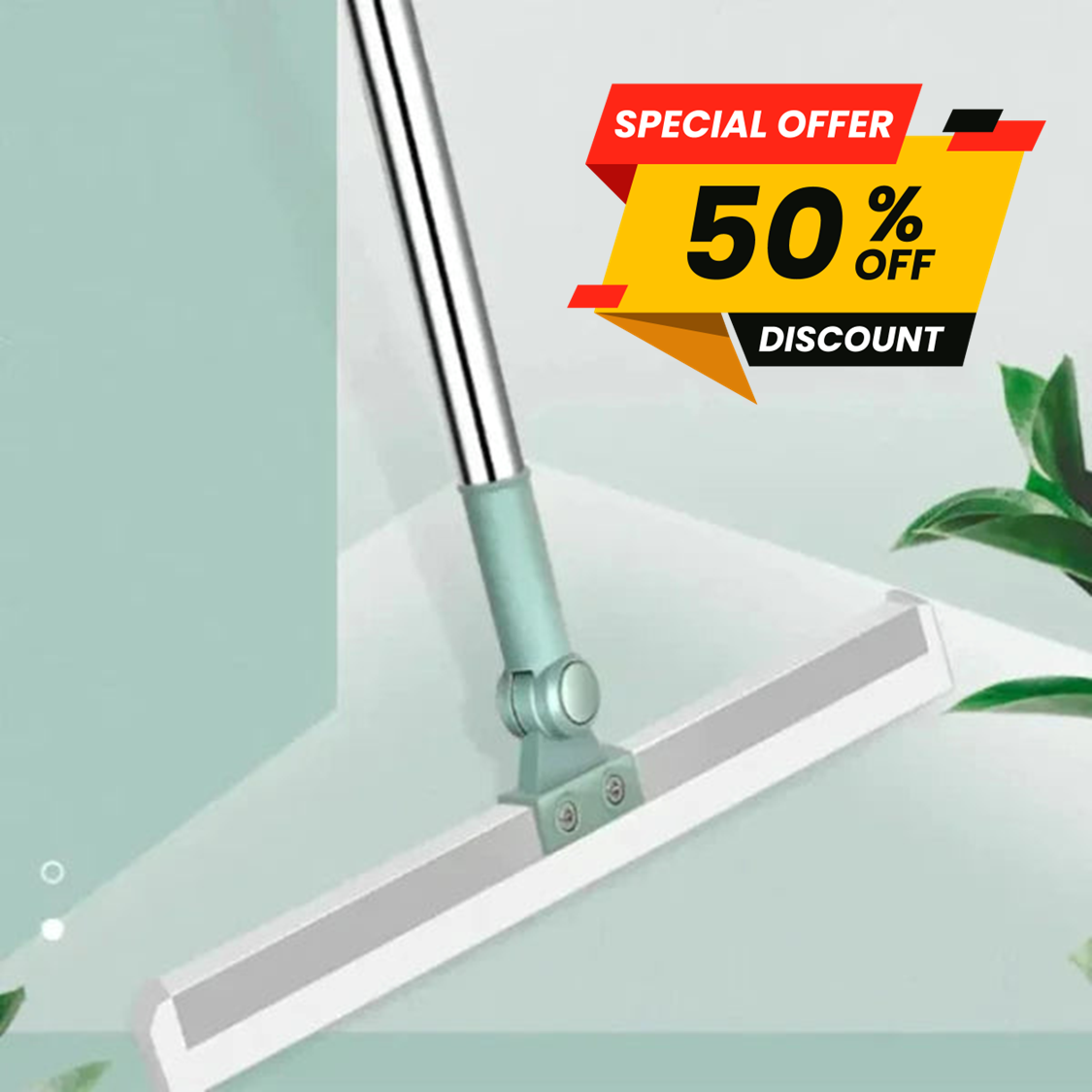Magic Broom Silicone Multifunctional Wiper | All-in-1 Heavy-Duty Cleaning Tool | 180° Rotating Head | Stainless Steel Extendable Handle | Perfect for Home, Kitchen, Bathroom & Windows